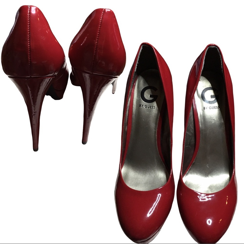 Guess Glossy Red Stiletto Heels